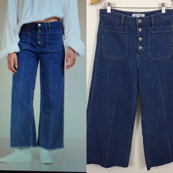 Elizabeth and James Denim - Elizabeth and James Carmine frayed wide leg jeans